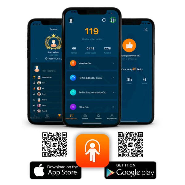 Смарт скакалка inSPORTline Jumpsmart, чорна, 3м