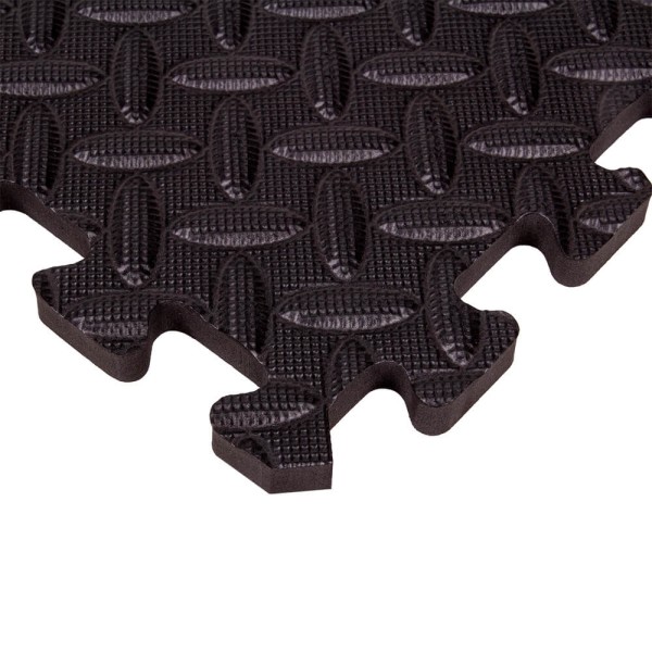 Покриття пазл для спортзалу inSPORTline Famkin 30х30х1,2см, 12шт, чорне