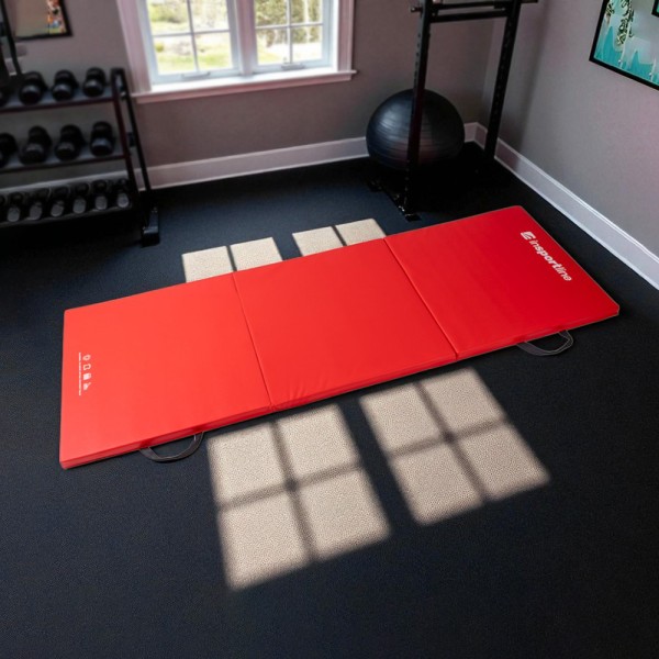 Складаний гімнастичний матрац inSPORTline Trifold 180×60×5см, червоний