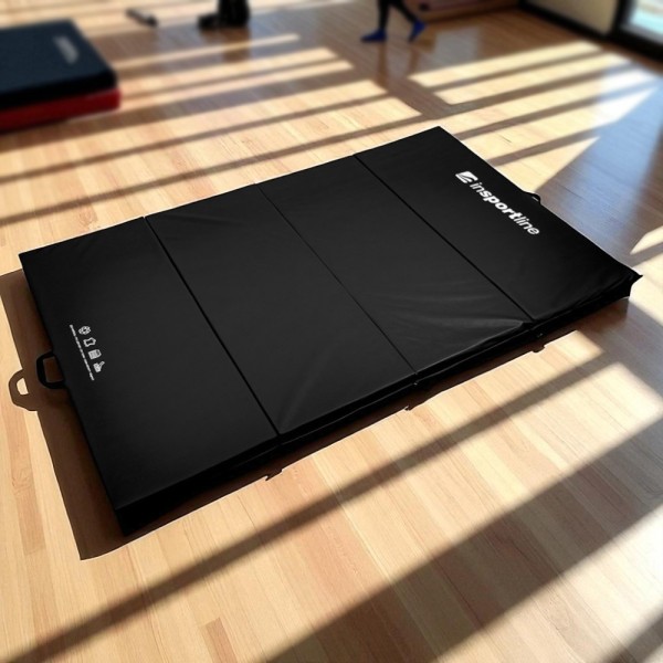 Складаний гімнастичний матрац inSPORTline Kvadfold 200×120×5см, чорний