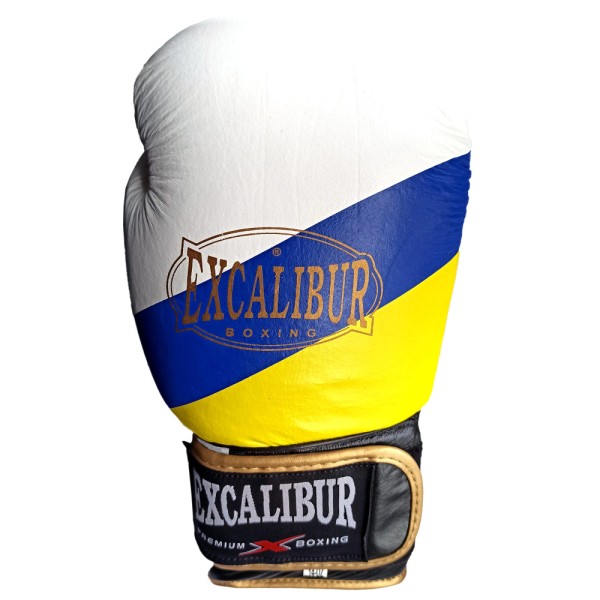 Боксерські рукавички Excalibur Ukraine Flag 8070-03 12 унцій чорний/жовтий/синій