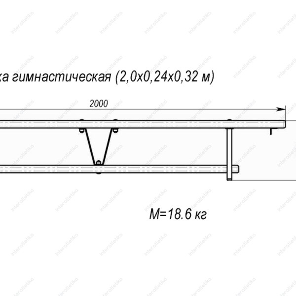 Лава гімнастична InterAtletika ST605-2,0