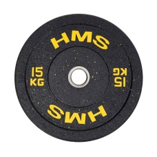 Диск бамперний олімпійський HMS HTBR15 15 кг жовтий