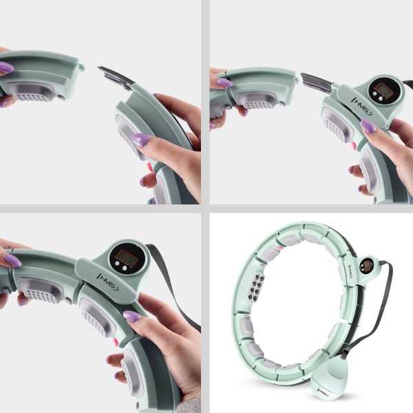 Хула-хуп з тягарцем HMS Set HHM13, зелений + пояс для схуднення