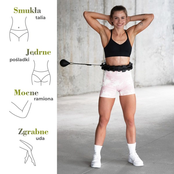 Хула-хуп з тягарцем HMS Plus Size Set HHW12, чорний  