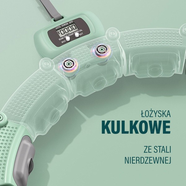 Хула-хуп магнітний з тягарцем та лічильником HMS Set HHM14, зелений 