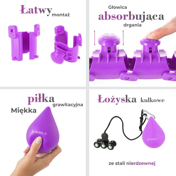 Хула-хуп з тягарцем HMS Set HHW12, фіолетовий 