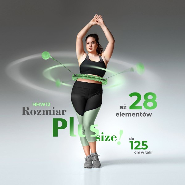 Хула-хуп з тягарцем HMS Plus Size Set HHW12, зелений 