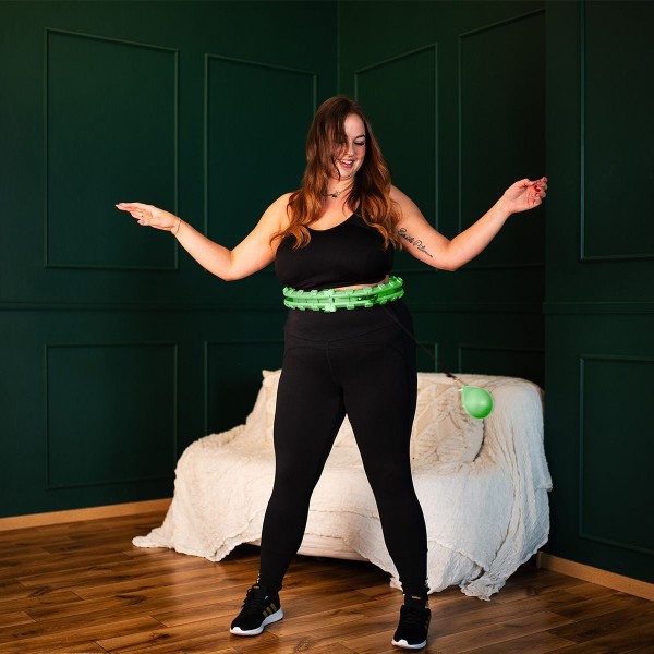 Хула-хуп з тягарцем HMS Plus Size Set HHW12, зелений 