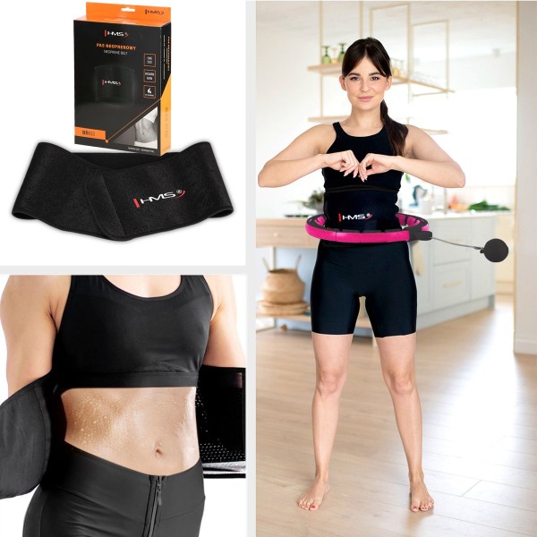 Хула-хуп магнітний з тягарцем та лічильником HMS Set HHM16, чорно-червоний 