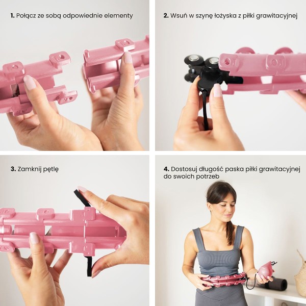 Хула-хуп з тягарцем HMS Set HHW01, рожевий 