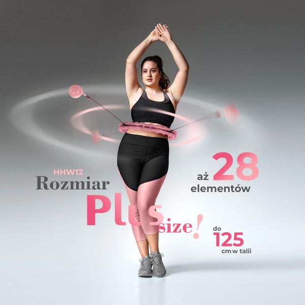 Хула-хуп з тягарцем HMS Plus Size Set HHW12, рожевий 