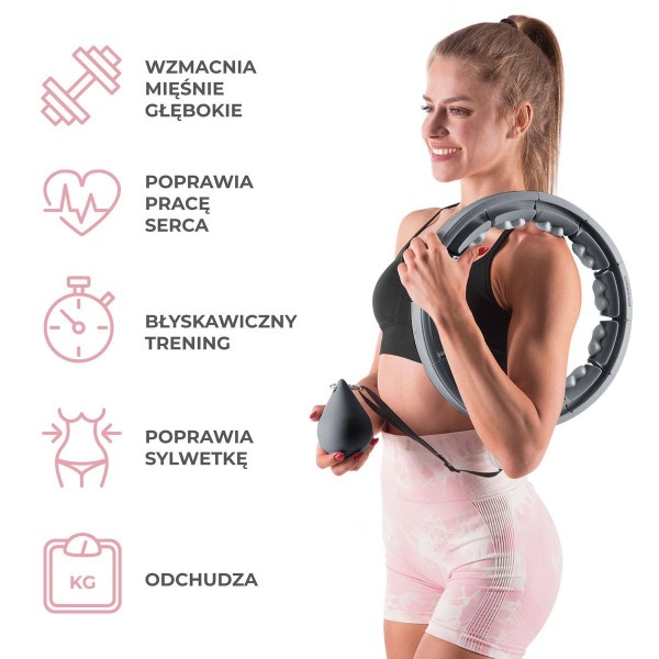 Хула-хуп з тягарцем та лічильником HMS Set HHW06, чорний