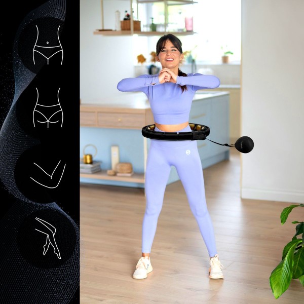 Хула-хуп з тягарцем HMS Set HHM13, чорно-золотий + пояс для схуднення