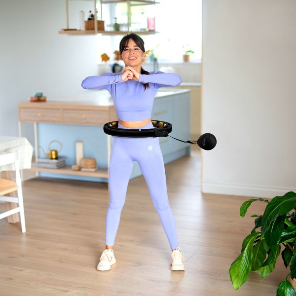 Хула-хуп з тягарцем HMS Set HHM13, чорно-золотий + пояс для схуднення