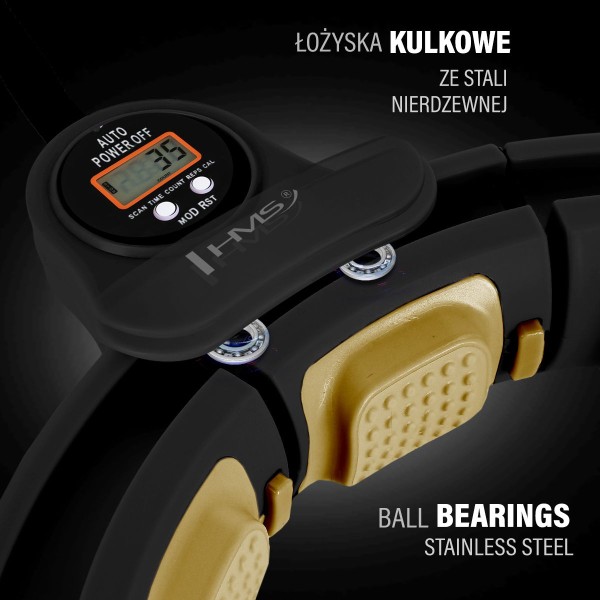 Хула-хуп з тягарцем HMS Set HHM13, чорно-золотий + пояс для схуднення