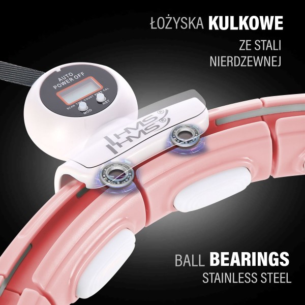 Хула-хуп магнітний з тягарцем та лічильником HMS Set HHM15, рожевий