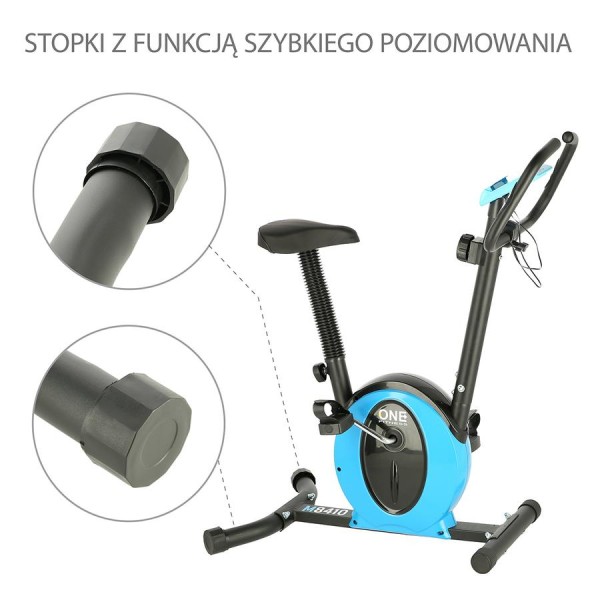 Велотренажер магнітний One Fitness M8410 чорно-синій