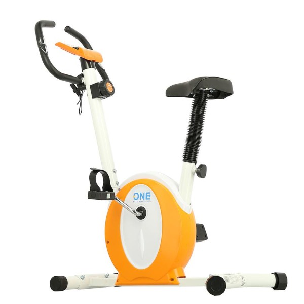 Велотренажер магнітний One Fitness M8410 біло-оранжевий