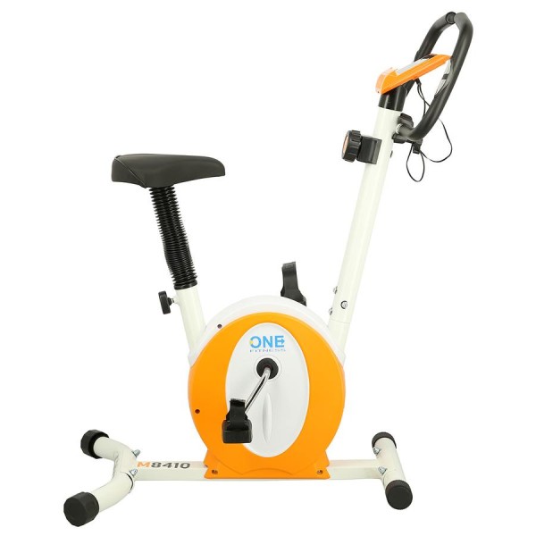 Велотренажер магнітний One Fitness M8410 біло-оранжевий