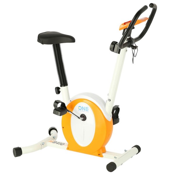 Велотренажер магнітний One Fitness M8410 біло-оранжевий