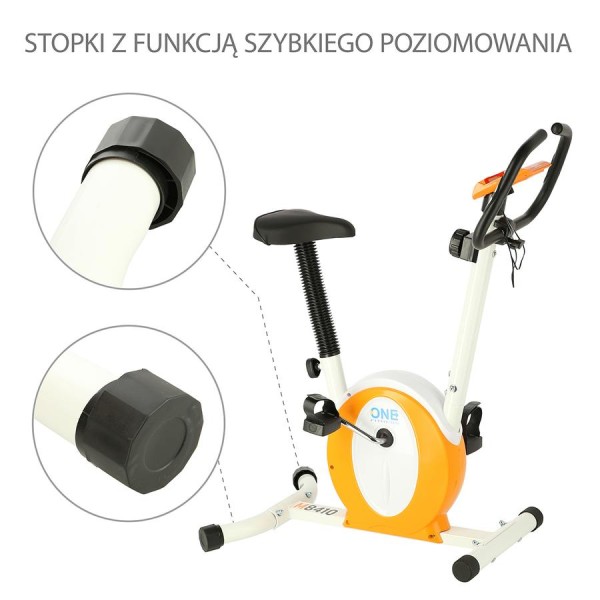 Велотренажер магнітний One Fitness M8410 біло-оранжевий