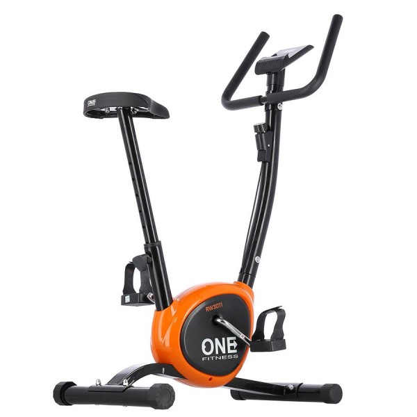 Велотренажер механічний One Fitness RW3011 чорно-оранжевий