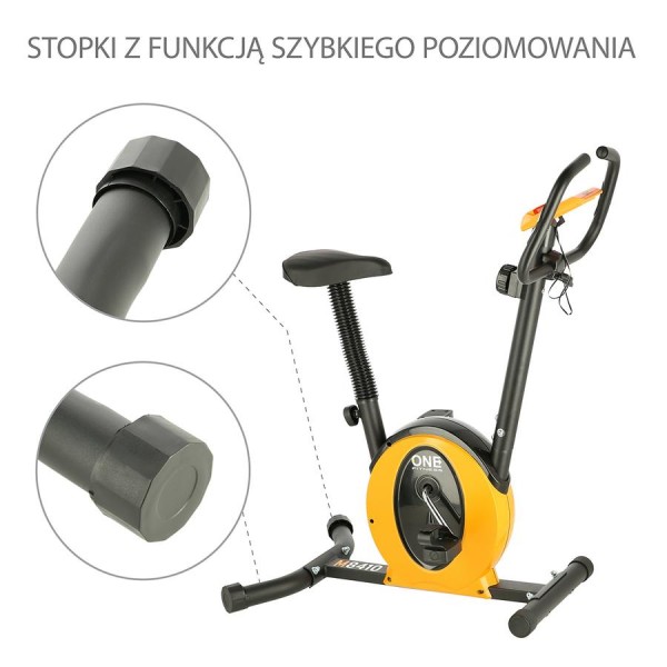 Велотренажер магнітний One Fitness M8410 чорно-оранжевий