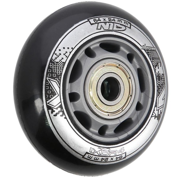 Колеса з підшипниками Nils Extreme PU 64x24 82A 4шт чорний + ABEC-9 8шт
