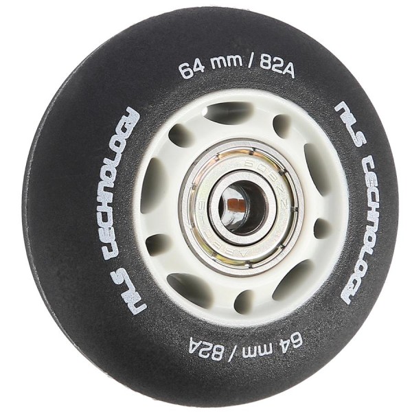 Колеса з підшипниками Nils Extreme PU 64x24 82A 4шт чорний матовий + ABEC-9 8шт