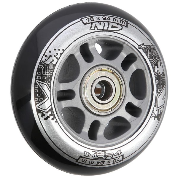 Колеса з підшипниками Nils Extreme PU 76x24 82A 4шт чорний + ABEC-9 8шт