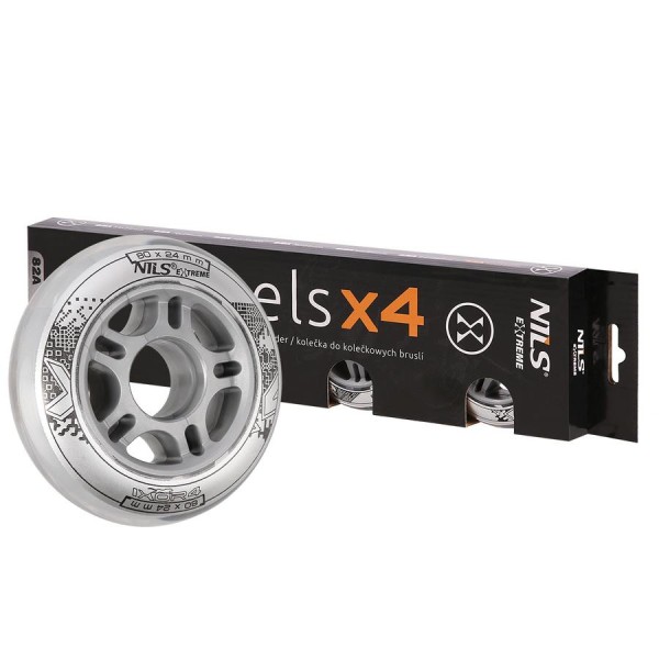 Колеса Nils Extreme PU 80x24 82A 4шт прозорий