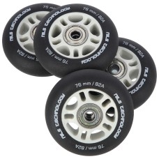 Колеса з підшипниками Nils Extreme PU 76x24 82A 4шт чорний матовий + ABEC-9 8шт