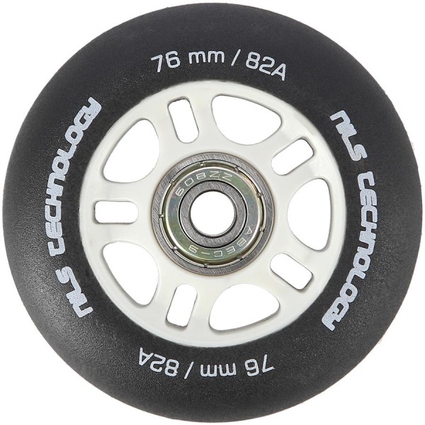 Колеса з підшипниками Nils Extreme PU 76x24 82A 4шт чорний матовий + ABEC-9 8шт