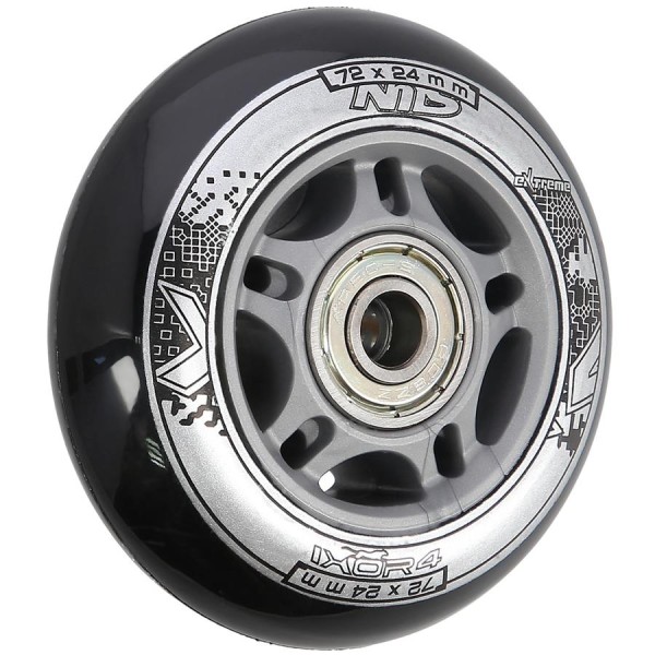 Колеса з підшипниками Nils Extreme PU 72x24 82A 4шт чорний + ABEC-9 8шт