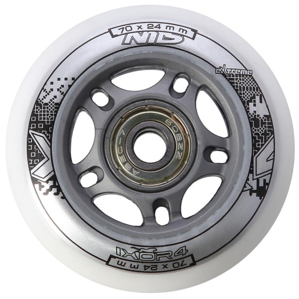 Колеса з підшипниками Nils Extreme PU 70x24 82A 4шт білий N + ABEC-7 8шт