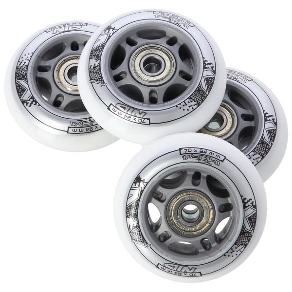 Колеса з підшипниками Nils Extreme PU 70x24 82A 4шт білий N + ABEC-7 8шт