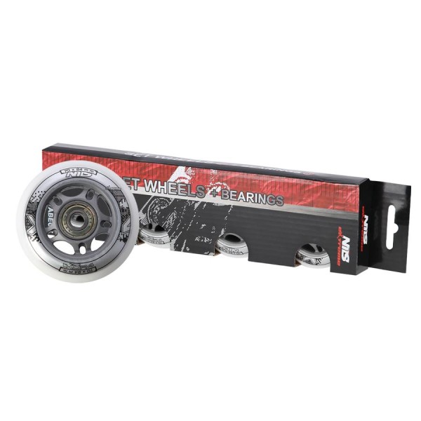Колеса з підшипниками Nils Extreme PU 70x24 82A 4шт білий N + ABEC-7 8шт