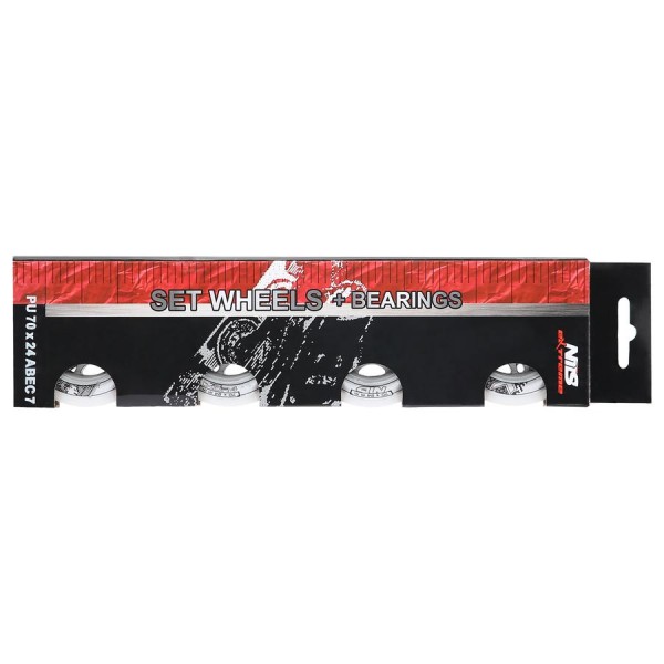 Колеса з підшипниками Nils Extreme PU 70x24 82A 4шт білий N + ABEC-7 8шт