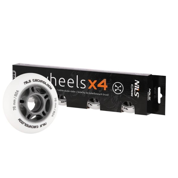 Колеса Nils Extreme PU 76x24 82A 4шт білий матовий