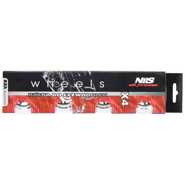 Колеса Nils Extreme PU 76x24 82A 4шт білий матовий