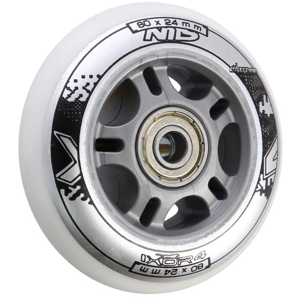 Колеса з підшипниками Nils Extreme PU 80x24 82A 4шт білий N + ABEC-7 8шт