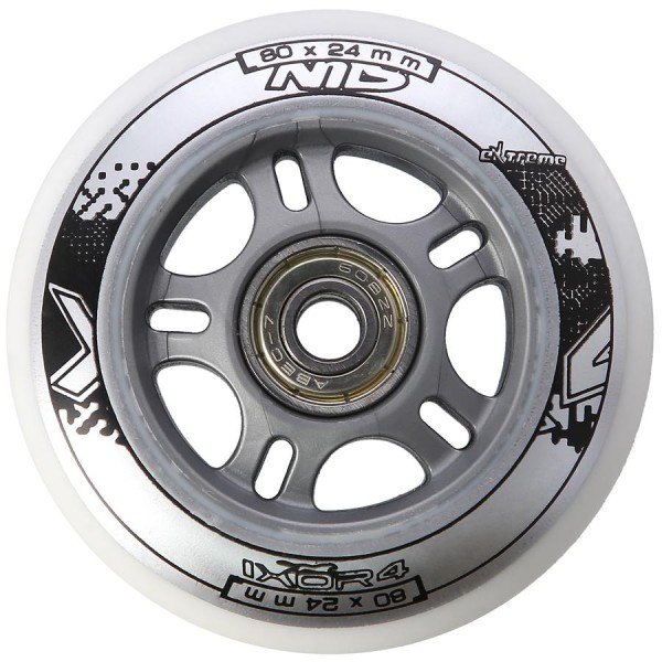 Колеса з підшипниками Nils Extreme PU 80x24 82A 4шт білий N + ABEC-7 8шт