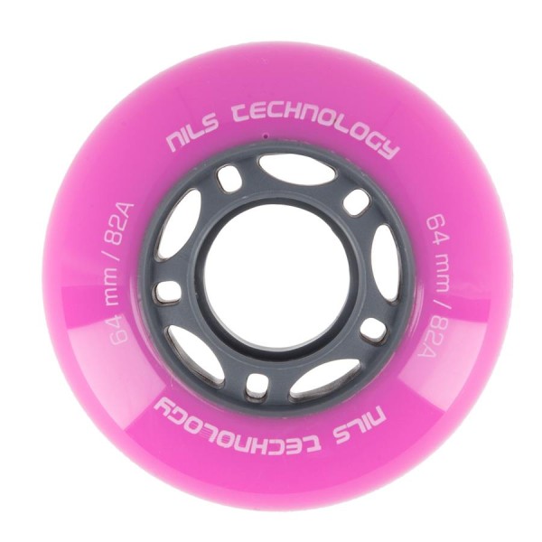 Колеса Nils Extreme PU 64x24 82A 4шт рожевий