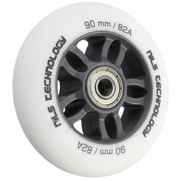 Колеса з підшипниками Nils Extreme PU 90x24 82A 4шт білий матовий + ABEC-9 8шт