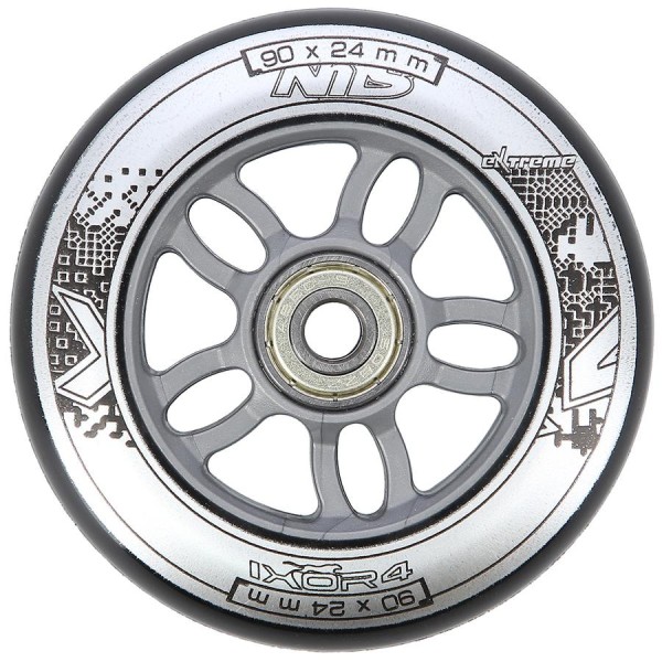 Колеса з підшипниками Nils Extreme PU 90x24 82A 4шт чорний + ABEC-9 хром 8шт