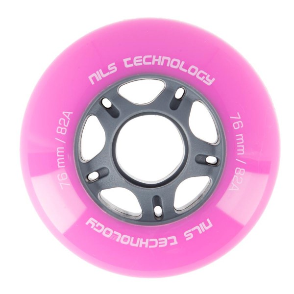Колеса Nils Extreme PU 76x24 82A 4шт рожевий
