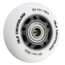 Колеса з підшипниками Nils Extreme PU 64x24 82A 4шт білий матовий + ABEC-9 8шт