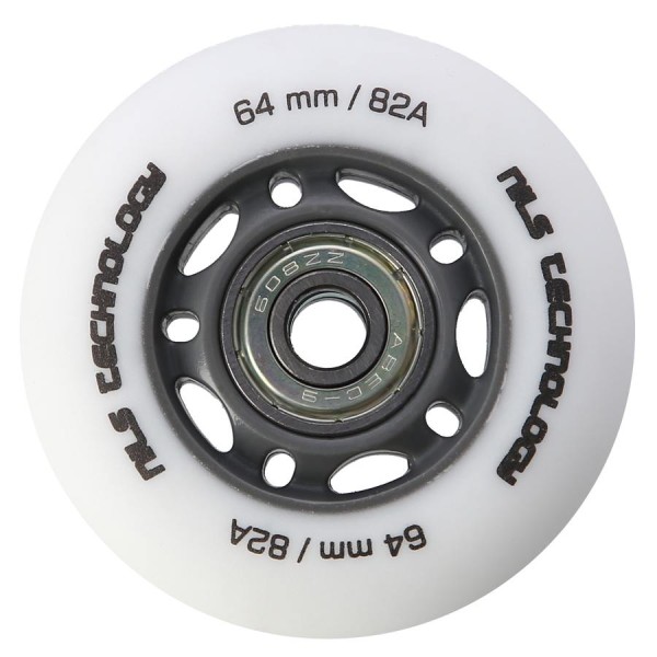 Колеса з підшипниками Nils Extreme PU 64x24 82A 4шт білий матовий + ABEC-9 8шт