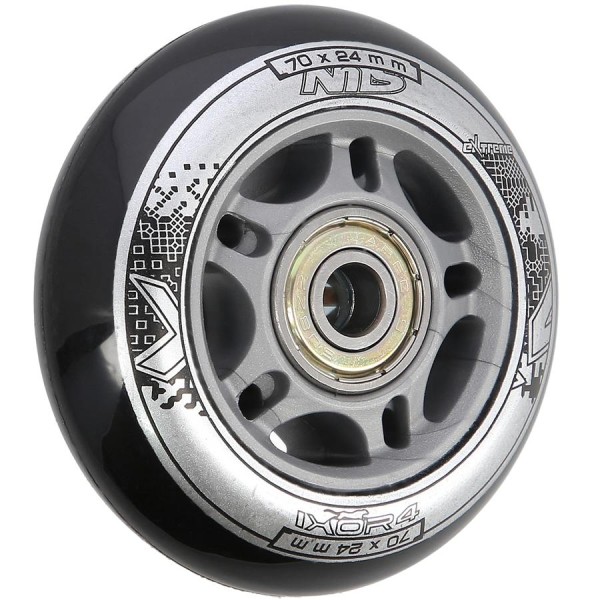 Колеса з підшипниками Nils Extreme PU 70x24 82A 4шт чорний + ABEC-9 8шт